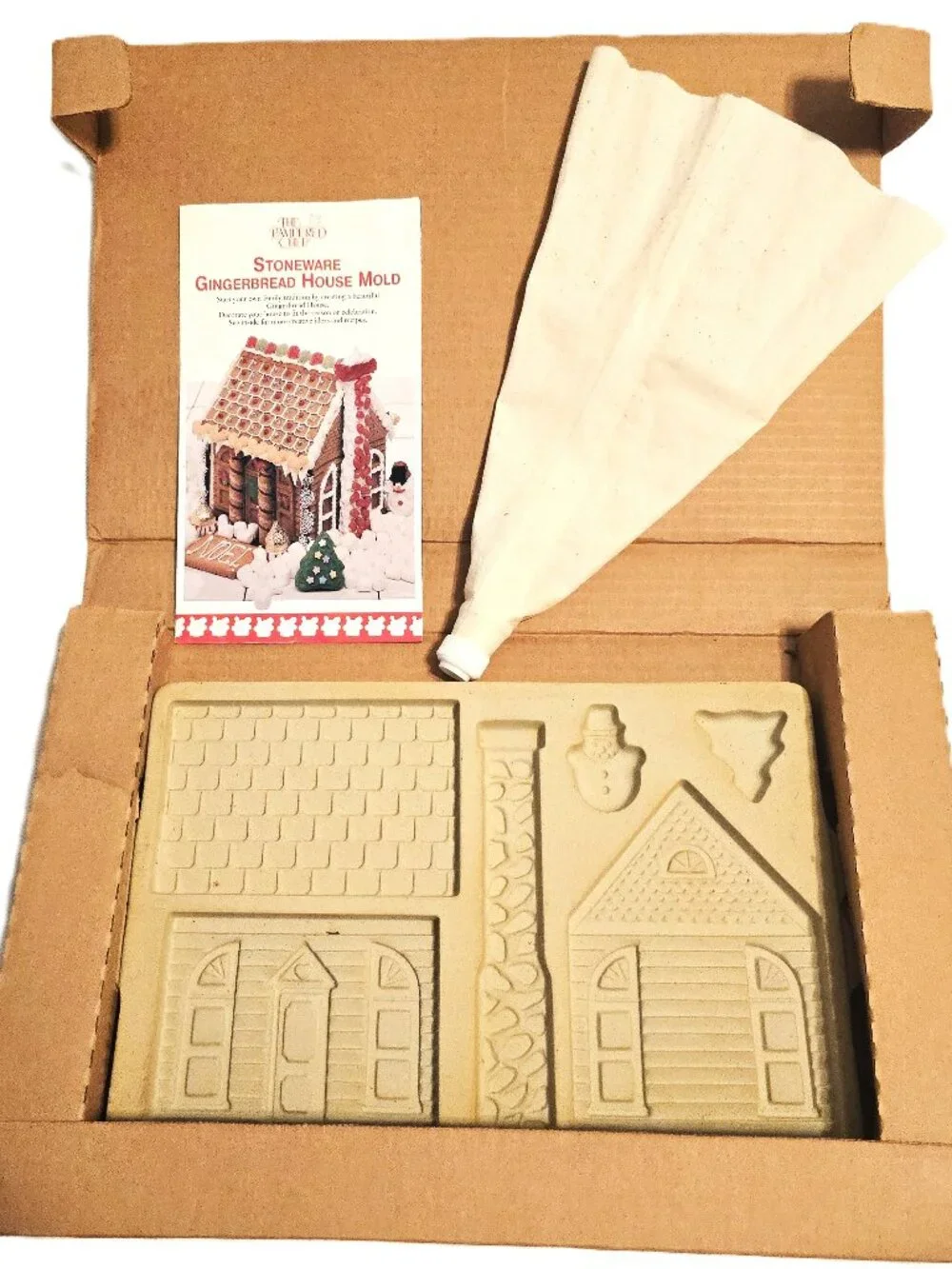 Pampered Chef Stoneware Gingerbread House Baking Mold Instructions Bag & 3 Tips
